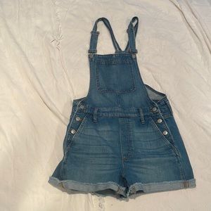 size small madewell denim overall shorts